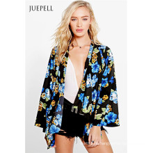 Tropische bedruckte gewebte Frauen Kimono Jacke